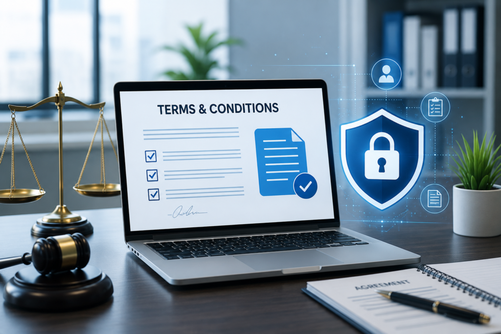 Terms and Conditions page for AI Tech Aura explaining website usage, user responsibilities, and legal policies.