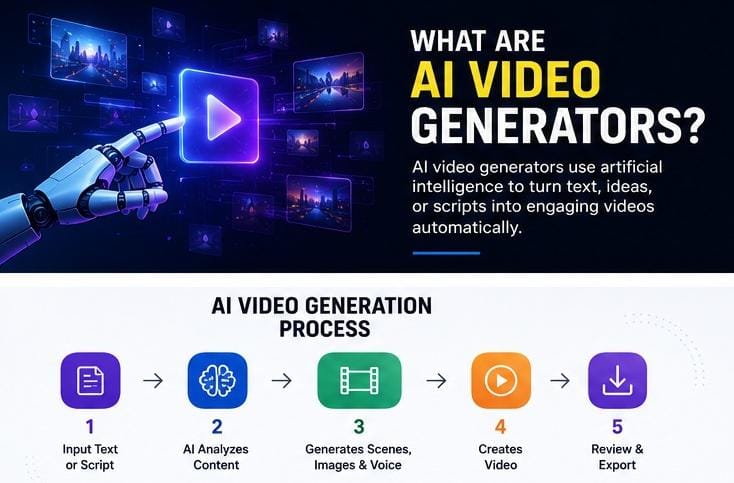 How AI Video Generators convert text prompts into high-quality AI-generated videos.